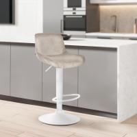 2er Set Barhocker Solon Weiß Samt creme 2er Set Barhocker Solon Weiß Samt creme