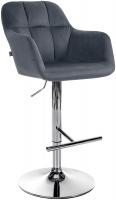 Barhocker Natoma Samt chrom dunkelgrau Barhocker Natoma Samt chrom dunkelgrau