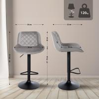 Barhocker Kasson Samt grau Barhocker Kasson Samt grau