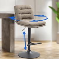 2er Set Barhocker Damar Stoff schwarz taupe 2er Set Barhocker Damar Stoff schwarz taupe