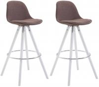 2er Set Barhocker Franklin Stoff rund weiß (eiche) braun 2er Set Barhocker Franklin Stoff rund weiß (eiche) braun