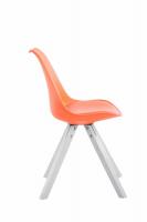 4er Set Stühle Toulouse Kunstleder weiß (eiche) Square orange 