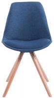 4er Set Stühle Toulouse Stoff Rund natura (eiche) blau 