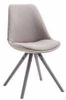 4er Set Stühle Toulouse Stoff Rund grau grau 