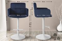 Barhocker Los Angeles Samt weiß blau 