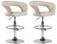 2er Set Barhocker Jaen Kunstleder creme 