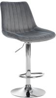 Barhocker Toni Samt chrom dunkelgrau Barhocker Toni Samt chrom dunkelgrau