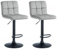 2er Set Barhocker Peru Samt schwarz grau 2er Set Barhocker Peru Samt schwarz grau