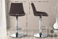 2er Set Barhocker Toni Stoff chrom taupe 2er Set Barhocker Toni Stoff chrom taupe