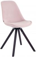Esszimmerstuhl Troyes Samt Rund walnuss (eiche) pink