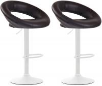 2er Set Barhocker Olinda Kunstleder weiß braun 2er Set Barhocker Olinda Kunstleder weiß braun