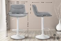 Barhocker Vonore Stoff weiß grau Barhocker Vonore Stoff weiß grau