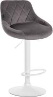 2er Set Barhocker Lazio Samt weiß grau 