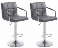 2er Set Barhocker Lucy V2 chrom grau 2er Set Barhocker Lucy V2 chrom grau
