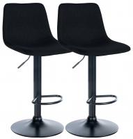 2er Set Barhocker Divo Stoff Schwarz schwarz 2er Set Barhocker Divo Stoff Schwarz schwarz