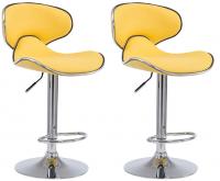 2er Set Barhocker Las Vegas V2 Kunstleder chrom gelb 2er Set Barhocker Las Vegas V2 Kunstleder chrom gelb