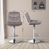 Barhocker Laurel Samt chrom grau 