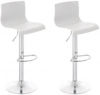 2er Set Barhocker Hoover Kunststoff chrom weiß 2er Set Barhocker Hoover Kunststoff chrom weiß