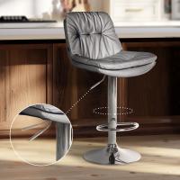 Barhocker Laurel Kunstleder chrom grau 