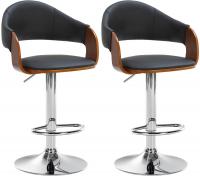 2er Set Barhocker Nilse Kunstleder chrom walnuss/schwarz 2er Set Barhocker Nilse Kunstleder chrom walnuss/schwarz