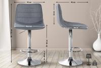 Barhocker Lex Stoff Chrom grau 