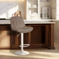 Barhocker Laurel Stoff weiß taupe Barhocker Laurel Stoff weiß taupe
