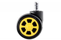 5er Pack Racing Bodenrollen schwarz/gelb 