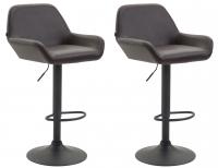2er Set Barhocker Braga Kunstleder schwarz braun 2er Set Barhocker Braga Kunstleder schwarz braun