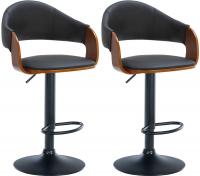 2er Set Barhocker Nilse Kunstleder schwarz walnuss/schwarz 2er Set Barhocker Nilse Kunstleder schwarz walnuss/schwarz