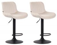 2er Set Barhocker Lentini Samt schwarz creme 2er Set Barhocker Lentini Samt schwarz creme