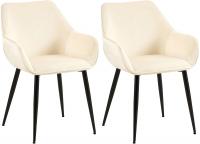 2er Set Esszimmerstuhl Vessa Samt creme 2er Set Esszimmerstuhl Vessa Samt creme