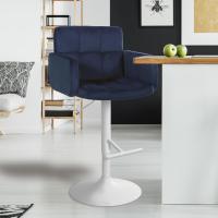 Barhocker Los Angeles Samt weiß blau Barhocker Los Angeles Samt weiß blau