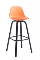 Barhocker Avika Kunstleder Schwarz orange