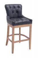 Barhocker Lakewood Echtleder, Antik-hell schwarz Barhocker Lakewood Echtleder, Antik-hell schwarz