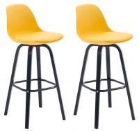 2er Set Barhocker Avika Kunststoff schwarz gelb 2er Set Barhocker Avika Kunststoff schwarz gelb