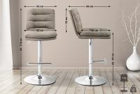 2er Set Barhocker Damar Stoff chrom taupe 2er Set Barhocker Damar Stoff chrom taupe