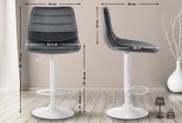 2er Set Barhocker Lex Samt Weiß dunkelgrau 2er Set Barhocker Lex Samt Weiß dunkelgrau