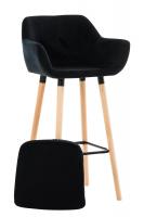 2er Set Barhocker Grant Samt schwarz 2er Set Barhocker Grant Samt schwarz