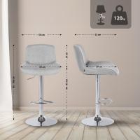 2er Set Barhocker Solon Chrom Stoff hellgrau 2er Set Barhocker Solon Chrom Stoff hellgrau