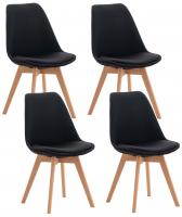 4er Set Stuhl Linares Stoff schwarz 4er Set Stuhl Linares Stoff schwarz
