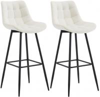 2er Set Barhocker Dartford Samt creme 2er Set Barhocker Dartford Samt creme