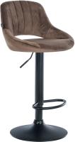 Barhocker Milet Samt schwarz braun Barhocker Milet Samt schwarz braun