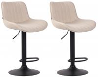 2er Set Barhocker Lentini Stoff schwarz creme 2er Set Barhocker Lentini Stoff schwarz creme