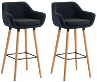 2er Set Barhocker Grant Stoff schwarz 2er Set Barhocker Grant Stoff schwarz