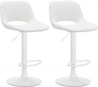 2er Set Barhocker Camden Kunstleder weiß weiß 