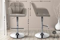 Barhocker Natoma Stoff chrom taupe 
