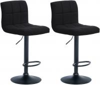 2er Set Barhocker Calma Stoff schwarz schwarz 2er Set Barhocker Calma Stoff schwarz schwarz