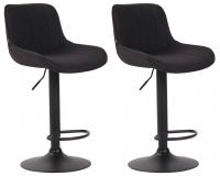2er Set Barhocker Lentini Stoff schwarz schwarz 2er Set Barhocker Lentini Stoff schwarz schwarz