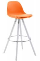 Barhocker Franklin Kunstleder Rund Weiß (eiche) orange Barhocker Franklin Kunstleder Rund Weiß (eiche) orange