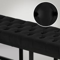 Sitzbank Polson Samt Schwarz 120 cm schwarz 